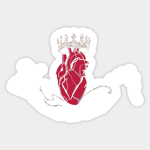 Single Line - Claddagh (White) Sticker by MaxencePierrard